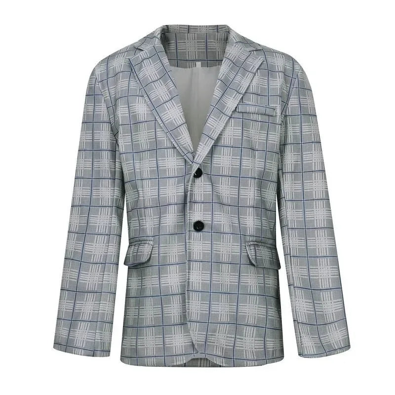 Veste à carreaux slim fit business moderne pour homme – Veste élégante pour le bureau et les occasions spéciales