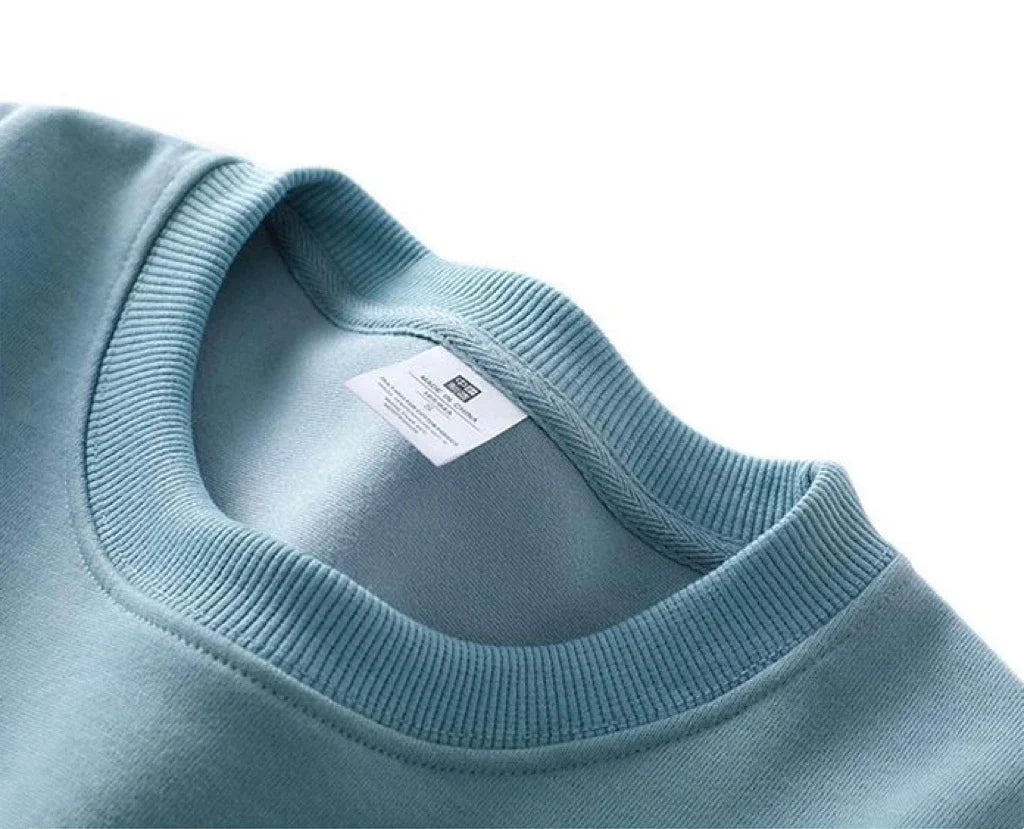 Felpa unisex basic a maniche lunghe, girocollo