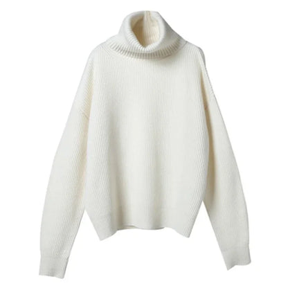Damen Rollkragenpullover Oversized – Modischer Winter Strickpullover für Alltag & Freizeit