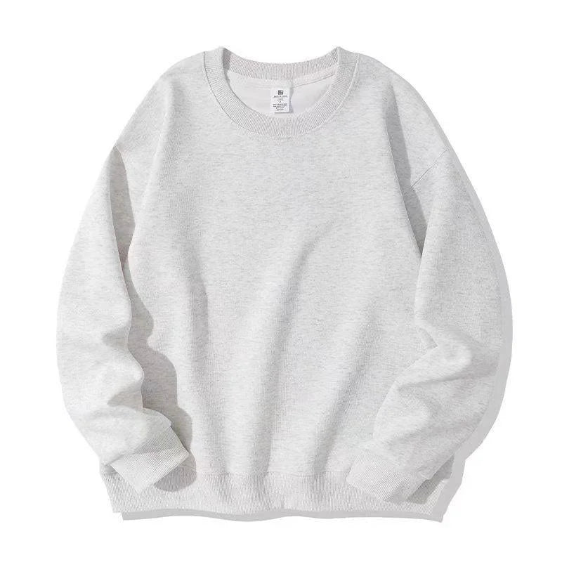 Pullover felpa unisex basic a maniche lunghe e girocollo, multicolore