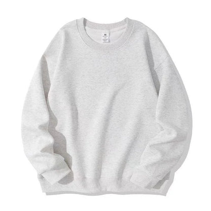 Pullover felpa unisex basic a maniche lunghe e girocollo, multicolore