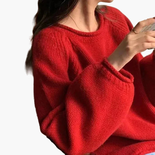Damski sweter w stylu francuskim – wygodny luźny sweter na co dzień i czas wolny