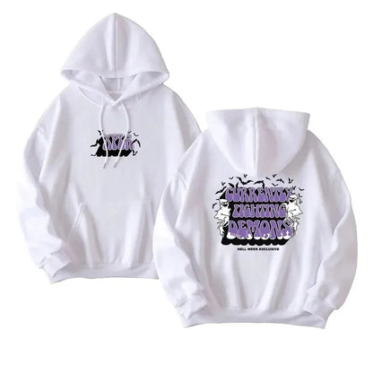 Unisex Kapuzenpullover mit Statement-Print und Kängurutasche