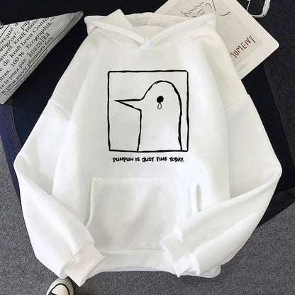 Unisex-hættetrøje med Punpun-print og kængurulomme