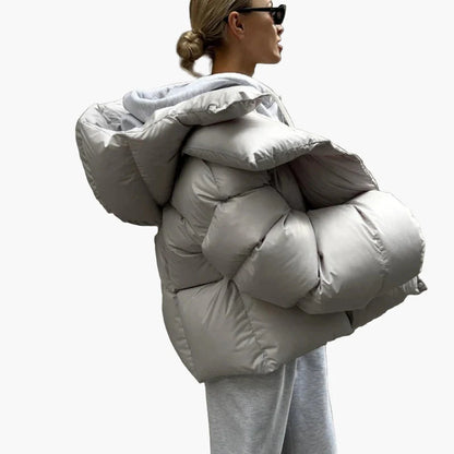 Giacca invernale imbottita oversize da donna calda stile urbano