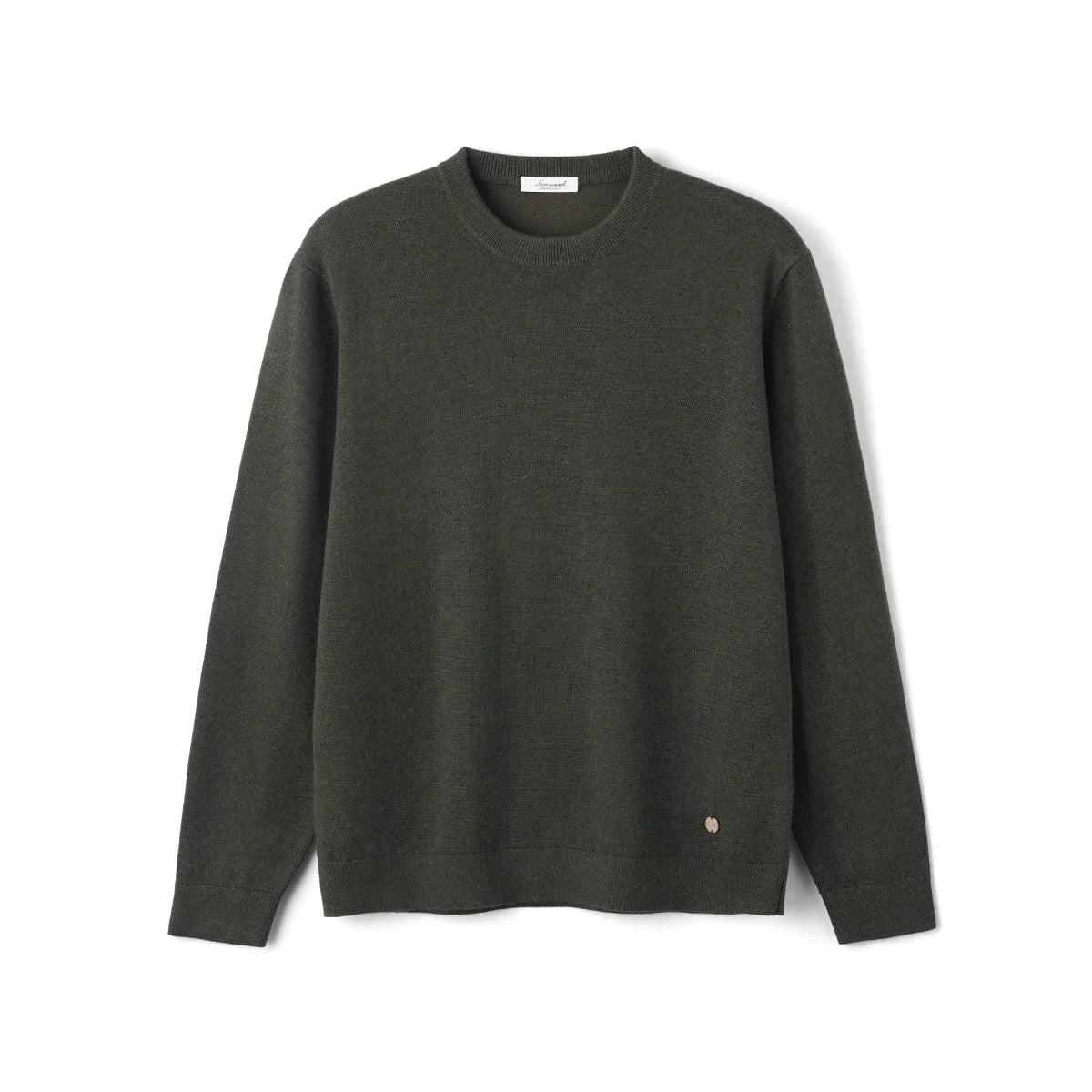 Unisex Langarm Pullover Rundhals schlicht gerippte Bündchen unifarben