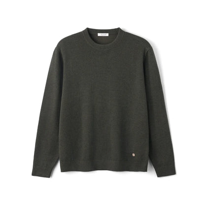 Unisex Langarm Pullover Rundhals schlicht gerippte Bündchen unifarben