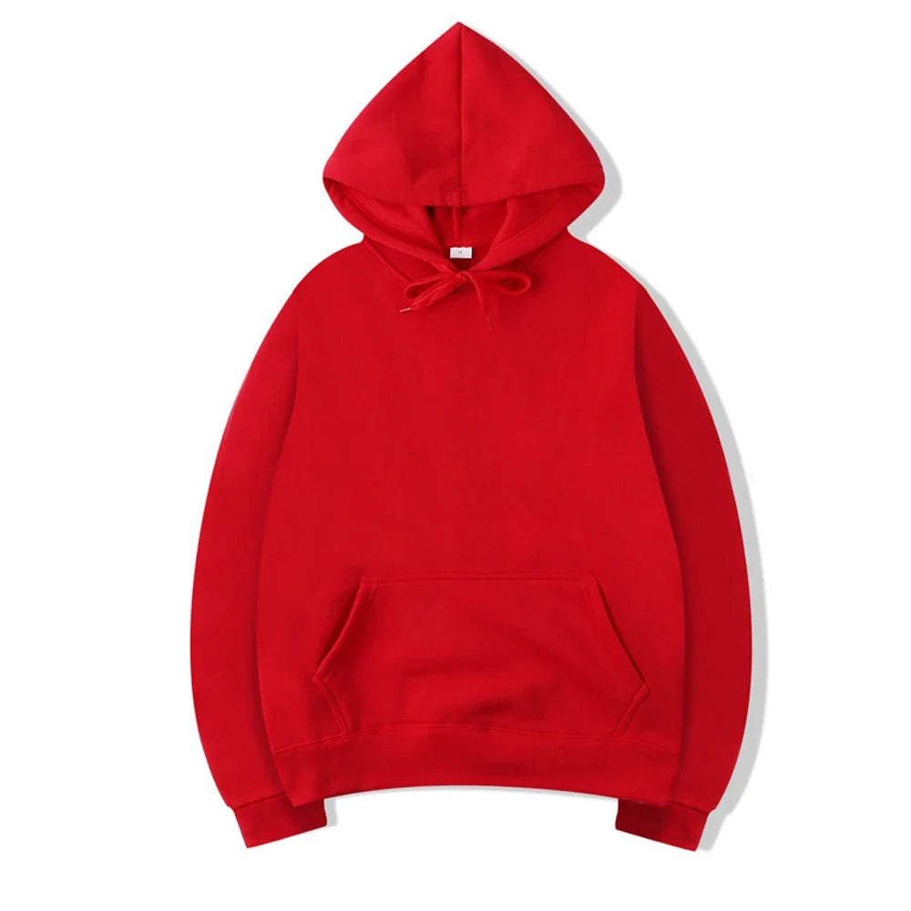 Unisex basic-hettegenser med kengurulomme og snøring