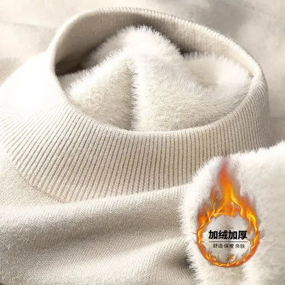 Pull unisexe avec doublure polaire chaude, col roulé ou col rond, différentes couleurs