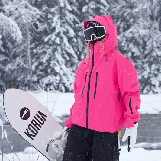 Winterjacke Damen mit Kapuze Wasserdicht Rosa