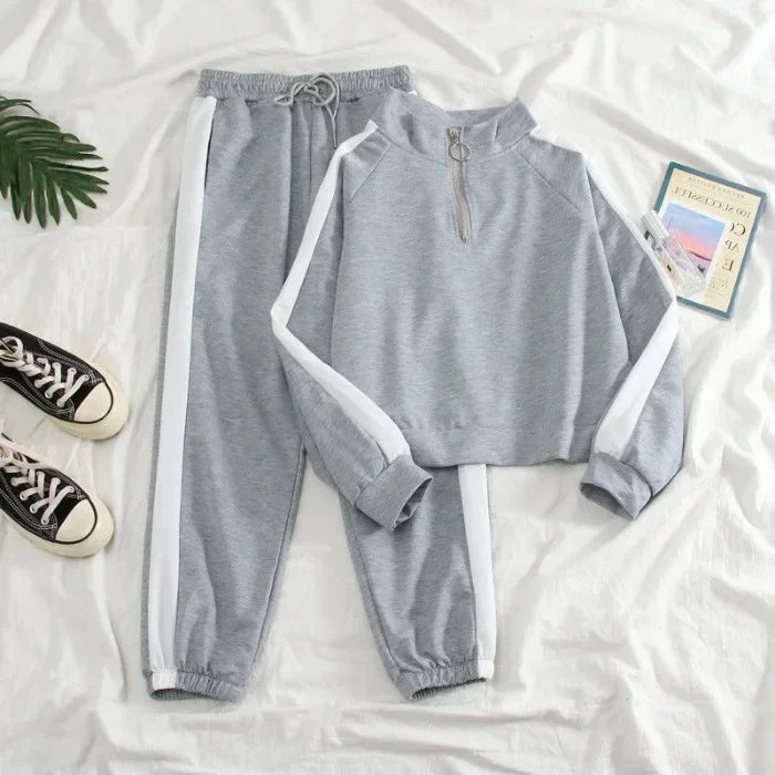 Tuta due pezzi da donna stile coreano – Set casual alla moda per autunno e quotidiano