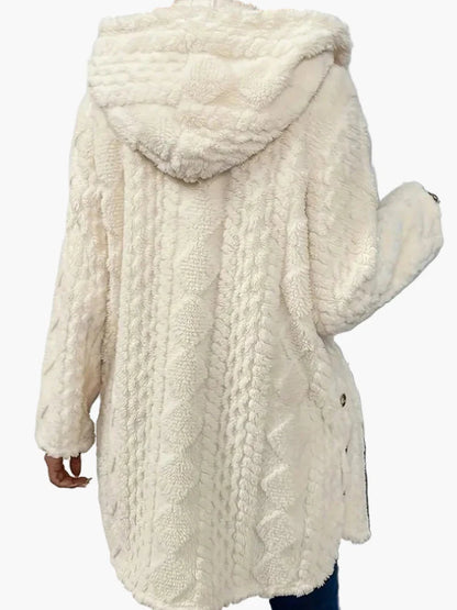 Dames Knuffelvest met capuchon en knoopdetails – Modieuze winterjas voor dagelijks gebruik en vrije tijd