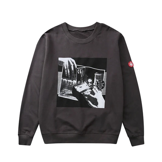 Crewneck Sweatshirt mit grafischem Print – Grau