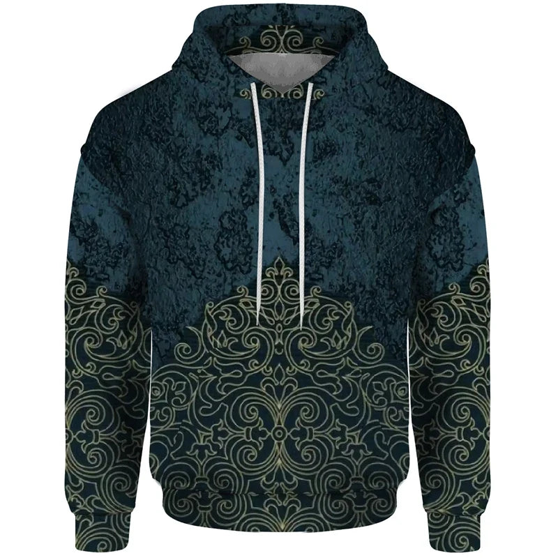 Sudadera con capucha y estampado de patchwork - Jersey estampado