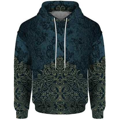 Sudadera con capucha y estampado de patchwork - Jersey estampado