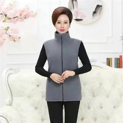 Fleece Weste mit Reißverschluss Stehkragen Damen oder Herren Unisex