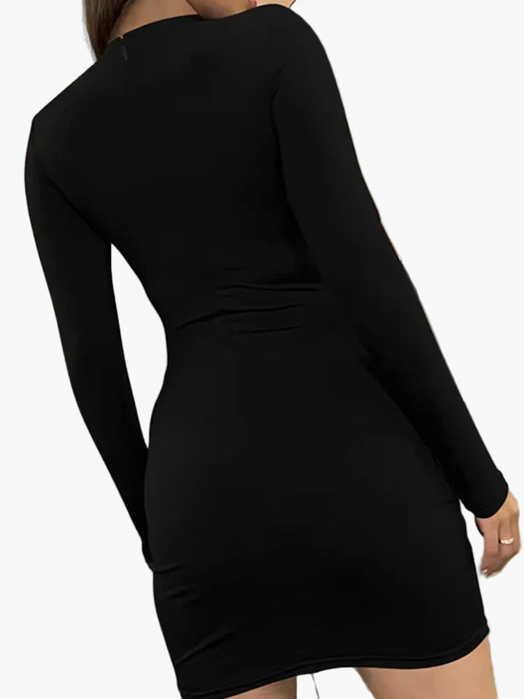 Elegante minidress bodycon da donna a maniche lunghe per feste e serate