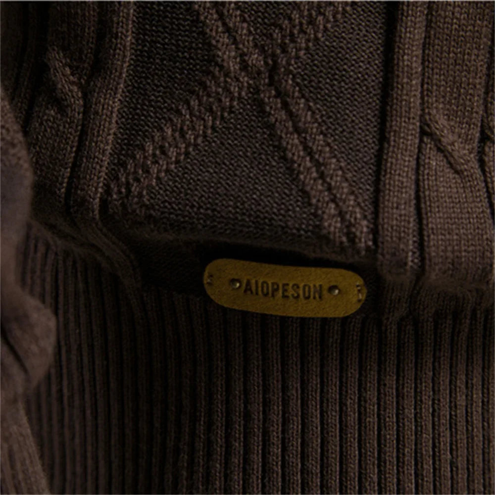 Cardigan da uomo in maglia con collo a scialle e motivo a rombi, abbottonatura e maniche lunghe