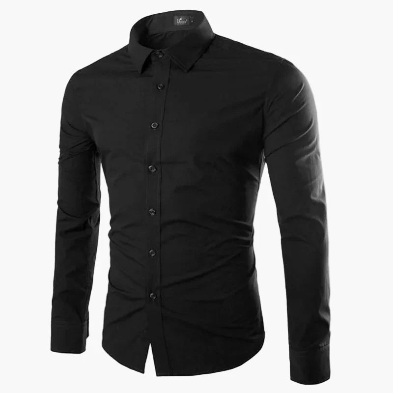 Męska koszula biznesowo-casualowa – Elegancka koszula z długim rękawem, slim fit, uniwersalna do biura i na co dzień