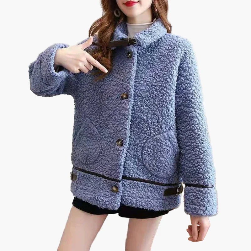 Damen Teddyfell Übergangsjacke – Modischer Freizeit-Look für Herbst & Winter