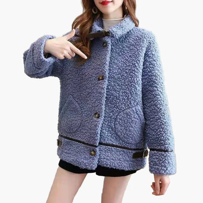 Damen Teddyfell Übergangsjacke – Modischer Freizeit-Look für Herbst & Winter