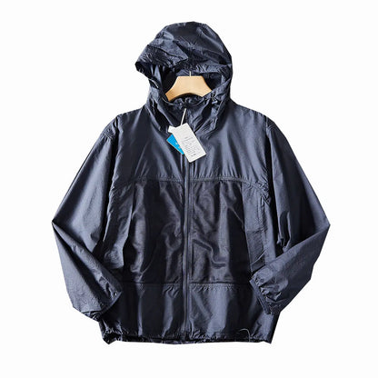 Giacca leggera unisex con cappuccio, windbreaker e inserti in mesh