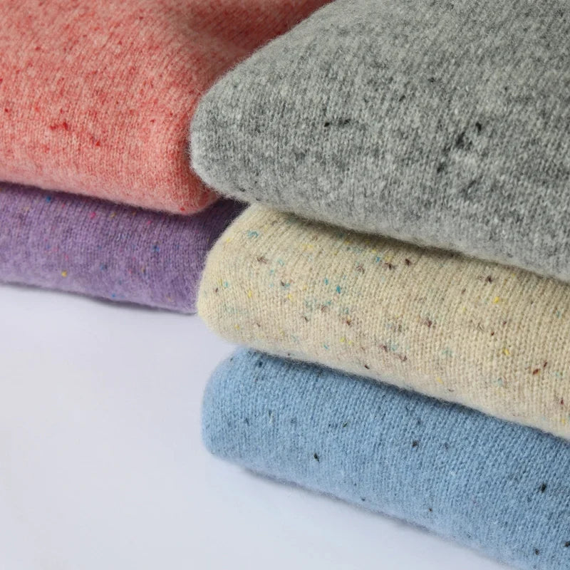 Maglione unisex a maniche lunghe con scollo rotondo e motivo mélange