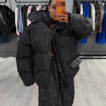 Veste matelassée oversize pour femme à motifs