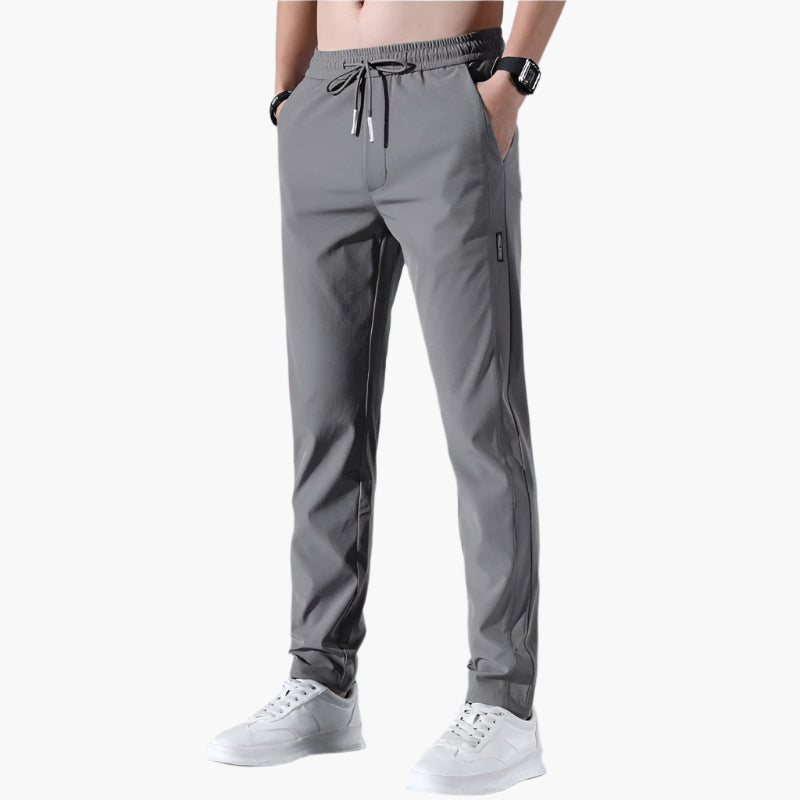 Herr Joggingbyxor slim fit – Sportiga fritidsbyxor med elastisk midja och dragsko