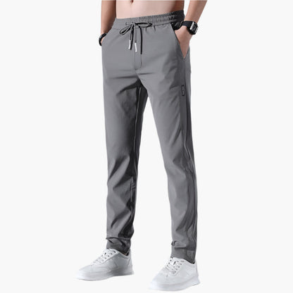Herr Joggingbyxor slim fit – Sportiga fritidsbyxor med elastisk midja och dragsko