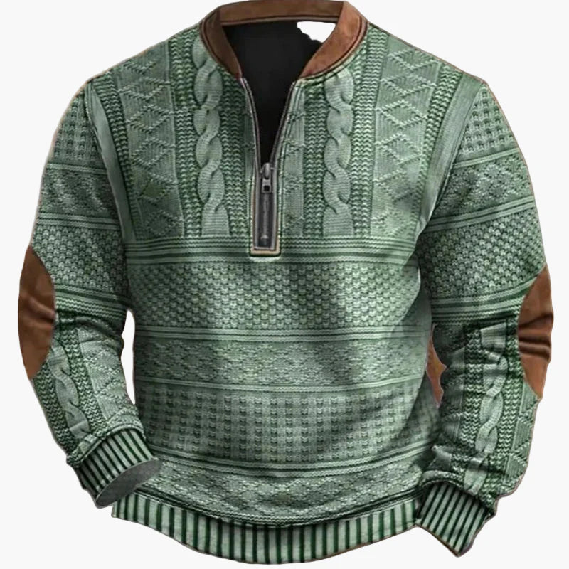 Męski sweter z półzamkiem – stylowy wzór dzianiny na jesień i zimę