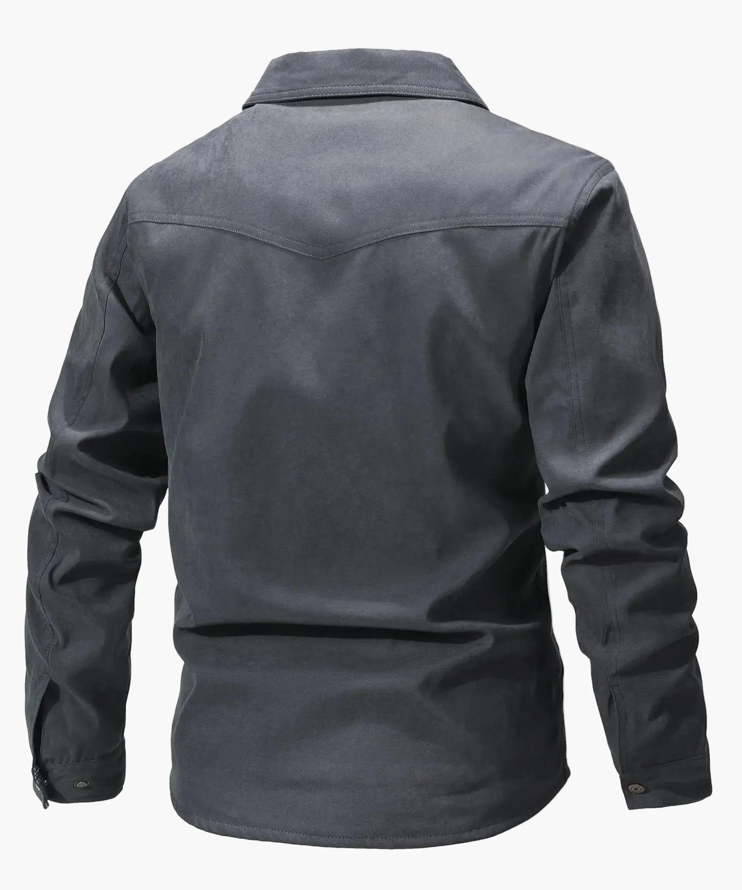 Męska kurtka shacket z flaneli z ociepleniem – overshirt w stylu western, kurtka przejściowa z zatrzaskami