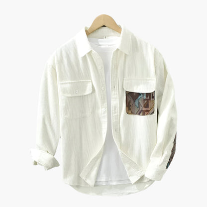 Camicia casual da uomo in stile vintage con tasca sul petto – Streetstyle casual per tutti i giorni e ufficio