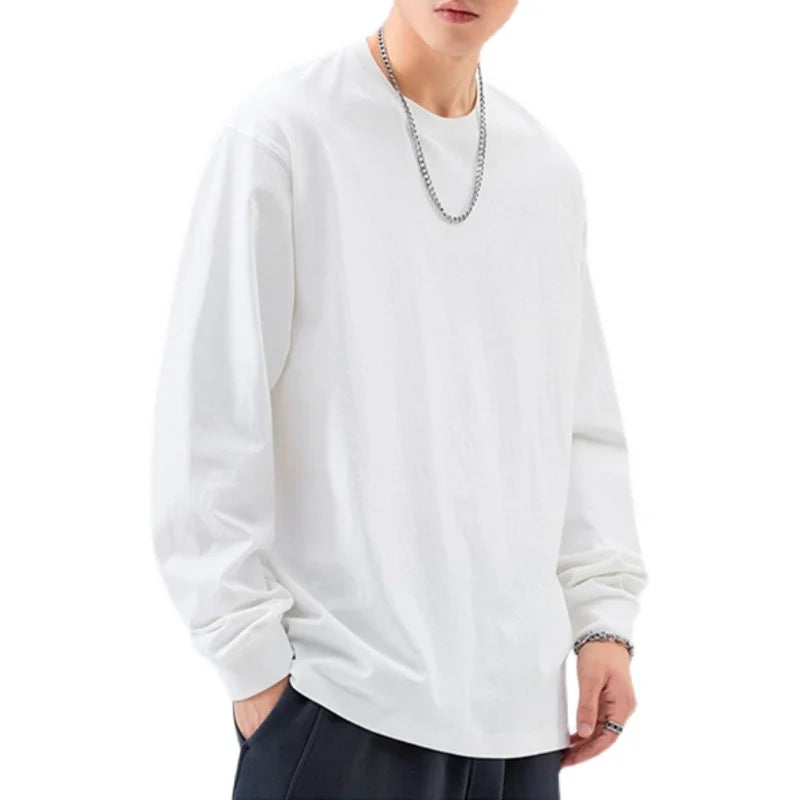 Unisex-sweatshirt med lange ærmer og rund hals, foret basic-overdel