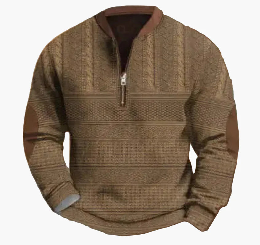 Męski sweter z półzamkiem – stylowy wzór dzianiny na jesień i zimę