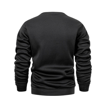 Herren Rundhals Pullover Melange Optik Langarm Sweatshirt