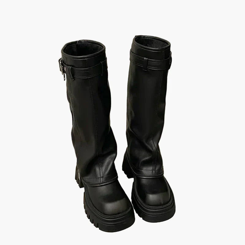 Damskor med platå, dragkedja och spänne – Trendiga chunky boots för höst och vinter