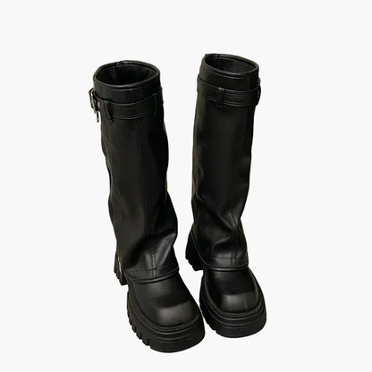 Damskor med platå, dragkedja och spänne – Trendiga chunky boots för höst och vinter