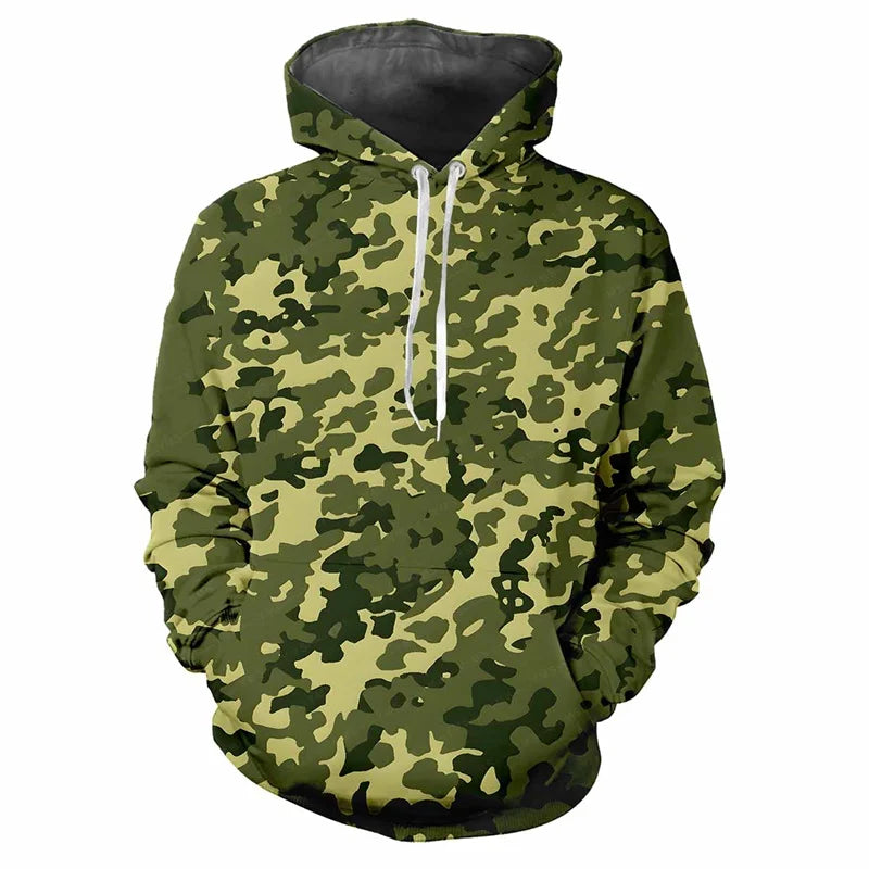 Hoodie Camouflage-Muster Kapuzenpullover mit Kängurutasche