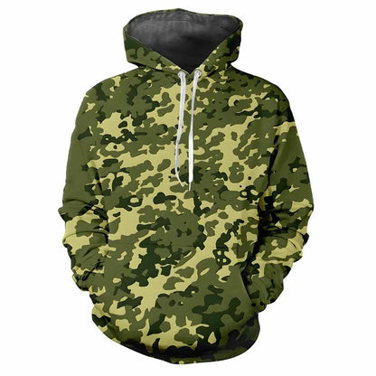 Hoodie Camouflage-Muster Kapuzenpullover mit Kängurutasche