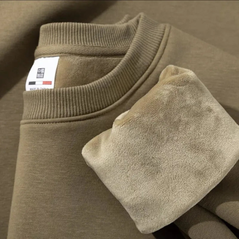 Unisex Rundhals-Sweatshirt mit Rippbündchen und weichem Innenfutter