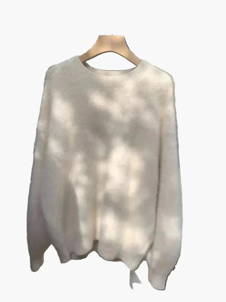 Dame sweater løs oversize stil til efterår og vinter, moderigtig basis sweater