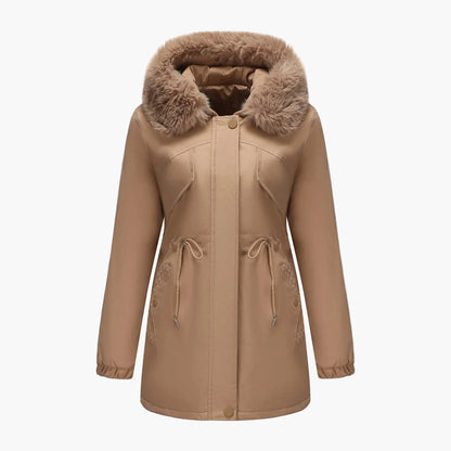 Dames winterjack met capuchon en nepbontkraag – Modieuze parka voor koude dagen