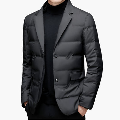 Heren doorgestikte blazer modern business casual winterjas – elegant & veelzijdig