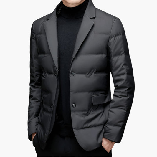 Heren doorgestikte blazer modern business casual winterjas – elegant & veelzijdig