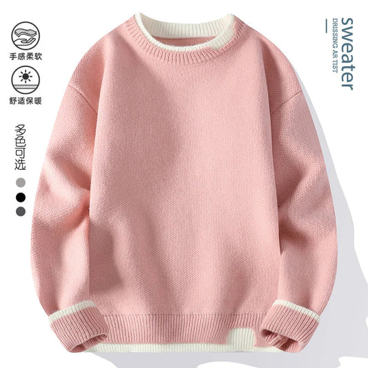 Jersey unisex de cuello redondo, bicolor y de punto