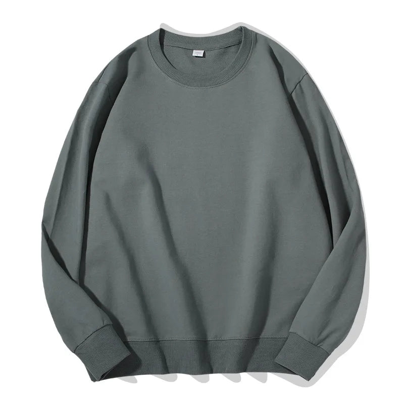 Sudadera unisex de manga larga con cuello redondo, colores lisos
