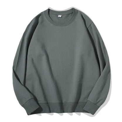 Sudadera unisex de manga larga con cuello redondo, colores lisos