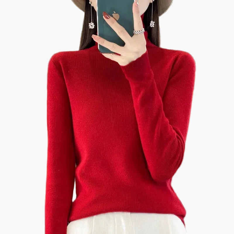 Damen Rollkragenpullover Elegant Minimalistisch – Perfekt für Büro & Alltag