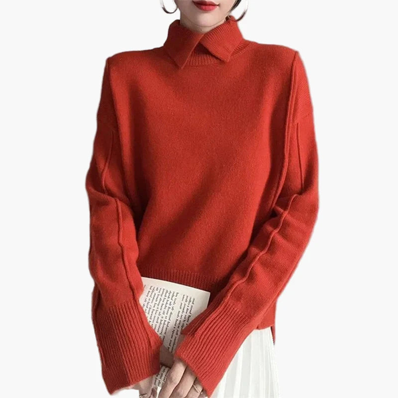 Damen Pullover mit Kragen – Eleganter Alltags-Strickpullover im modernen Design